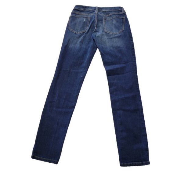 Old Navy Rockstar Size 6 Mid Rise Skinny Leg Distressed Blue Denim Jeans - Picture 2 of 7